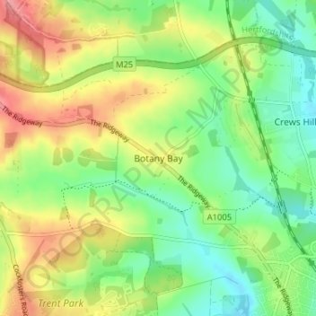 Botany Bay topographic map, elevation, terrain