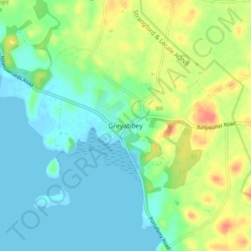 Greyabbey topographic map, elevation, terrain