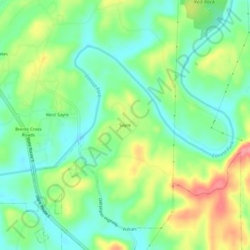 Sayre topographic map, elevation, terrain