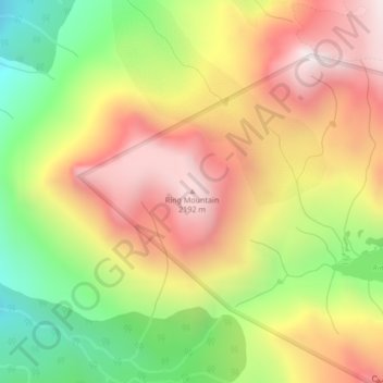 Ring Mountain topographic map, elevation, terrain