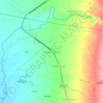 Cagbuhangin topographic map, elevation, terrain