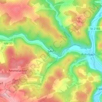 Lauf topographic map, elevation, terrain