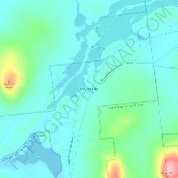 Rainbow Lake topographic map, elevation, terrain