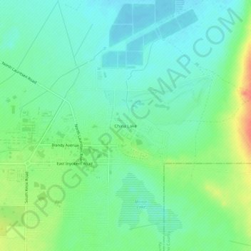 China Lake topographic map, elevation, terrain