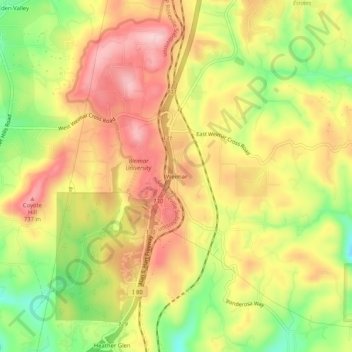 Weimar topographic map, elevation, terrain