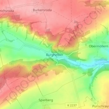 Burgheßler topographic map, elevation, terrain