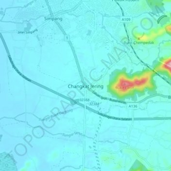 Changkat Jering topographic map, elevation, terrain