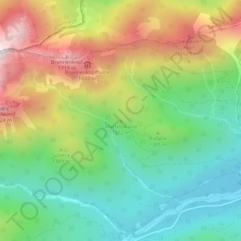 Martinswand topographic map, elevation, terrain