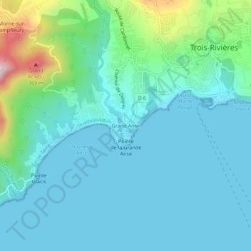 Grand Anse topographic map, elevation, terrain