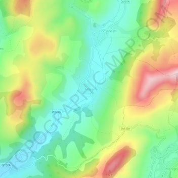 Aldea topographic map, elevation, terrain
