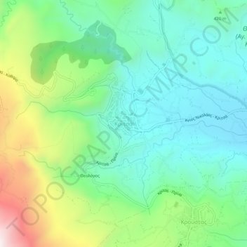 Kritsa topographic map, elevation, terrain