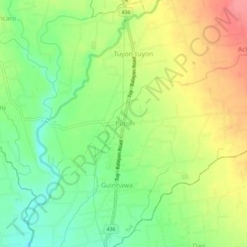 Putol topographic map, elevation, terrain