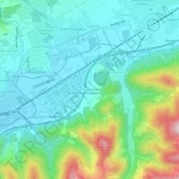 Pötschach topographic map, elevation, terrain