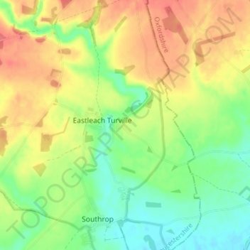 Eastleach Martin topographic map, elevation, terrain