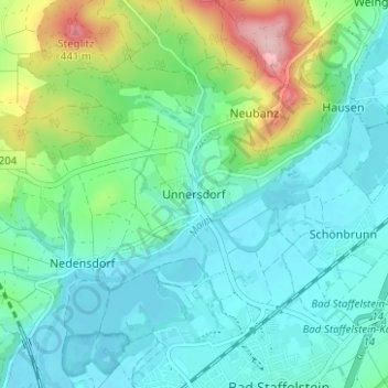 Unnersdorf topographic map, elevation, terrain