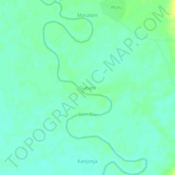 Gubani topographic map, elevation, terrain