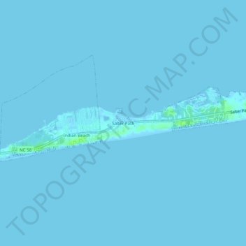 Salter Path topographic map, elevation, terrain