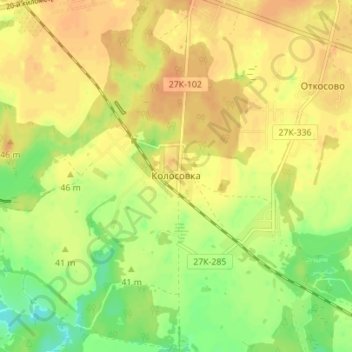 Колосовка topographic map, elevation, terrain