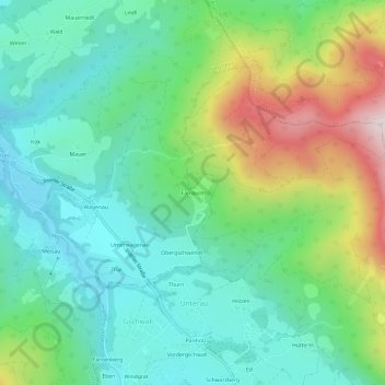 Farnbichl topographic map, elevation, terrain