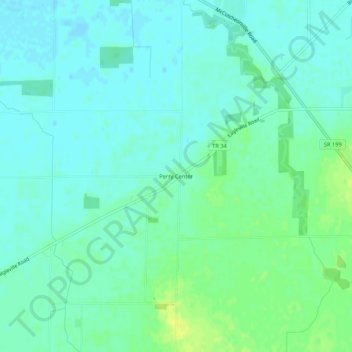 Perry Center topographic map, elevation, terrain