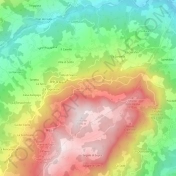 Acquaria topographic map, elevation, terrain