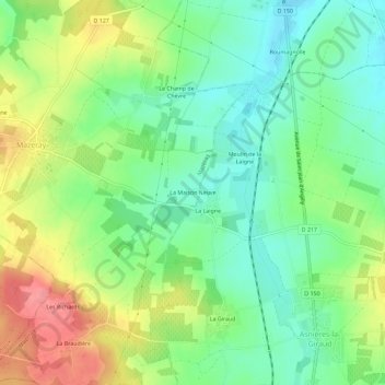 La Maison Neuve topographic map, elevation, terrain