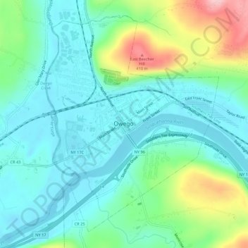 Owego topographic map, elevation, terrain