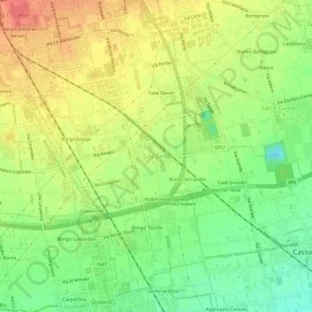 San Zeno topographic map, elevation, terrain