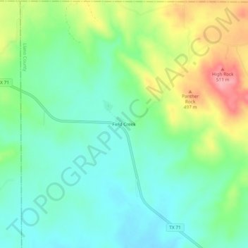 Field Creek topographic map, elevation, terrain