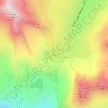 Passo di Gavia topographic map, elevation, terrain