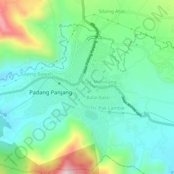 Pasar Baru topographic map, elevation, terrain