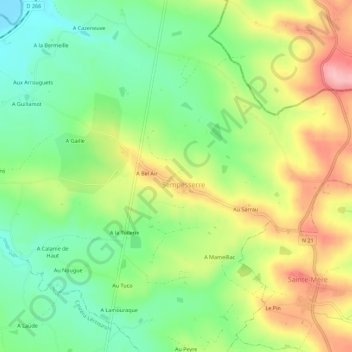 A Lamothe topographic map, elevation, terrain