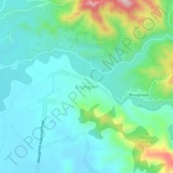 Napnapan topographic map, elevation, terrain