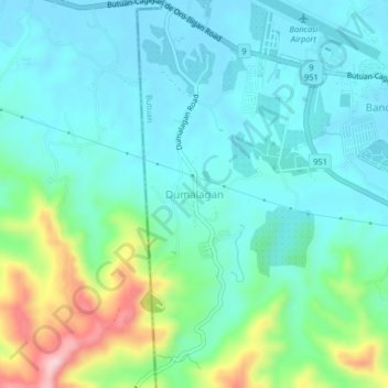 Dumalagan topographic map, elevation, terrain