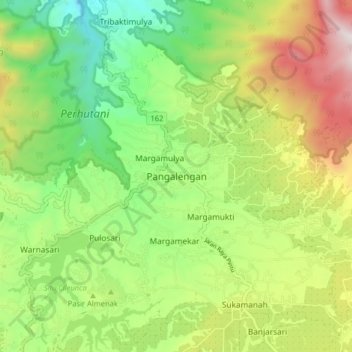 Pangalengan topographic map, elevation, terrain