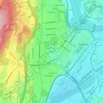 Oakdale topographic map, elevation, terrain