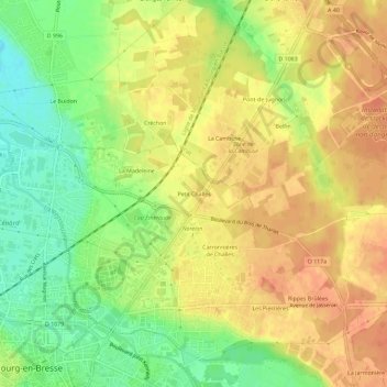 Petit Challes topographic map, elevation, terrain