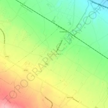 Pozzo Faceto topographic map, elevation, terrain