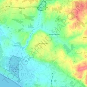Montes Juntos topographic map, elevation, terrain