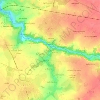 Beau Rivage topographic map, elevation, terrain