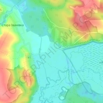 Pisky topographic map, elevation, terrain