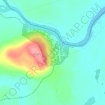 Aareavaara topographic map, elevation, terrain