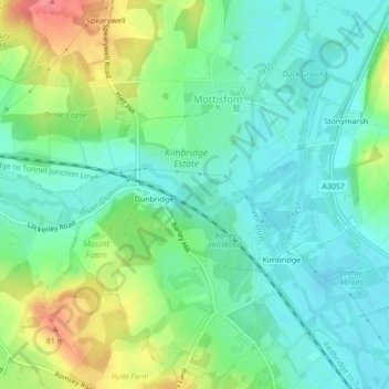Bitterne Grove topographic map, elevation, terrain