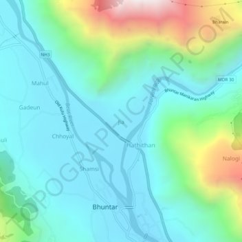 Jia topographic map, elevation, terrain