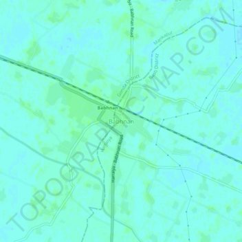 Babhnan topographic map, elevation, terrain