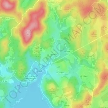 Jansanas topographic map, elevation, terrain