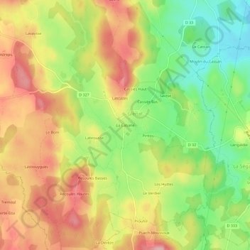 La Cabane topographic map, elevation, terrain