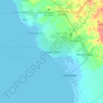 Ciudad Ojeda topographic map, elevation, terrain