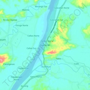 Gattaran topographic map, elevation, terrain