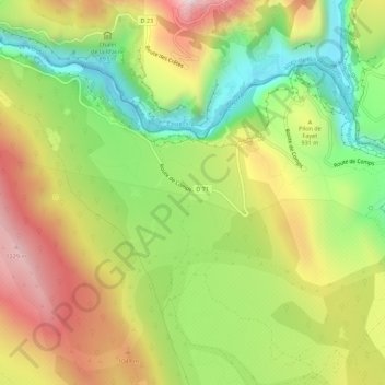 Les Cavaliers topographic map, elevation, terrain
